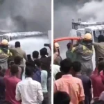 हरदोई में भारत पेट्रोलियम के टैंकर में अचानक लगी आग, आग की चपेट में आने से किराना की दुकान का सारा सामान जलकर हुआ राख