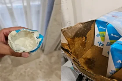 ऑनलाइन ऑर्डर किए अमूल बटरमिल्क में निकले कीड़े, ग्राहक से कीड़े निकलने पर अमूल कॉर्प ने मांगी माफ़ी