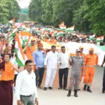 एनडीआरएफ बचाव कर्मियों ने राष्ट्रीय ध्वज यात्रा में लिया भाग