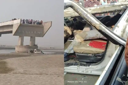 बरेली में अधूरे बने पुल से गिरी कार, तीन की मौत, रास्ता भटककर अधूरे बने पुल पर दौड़ गई कार