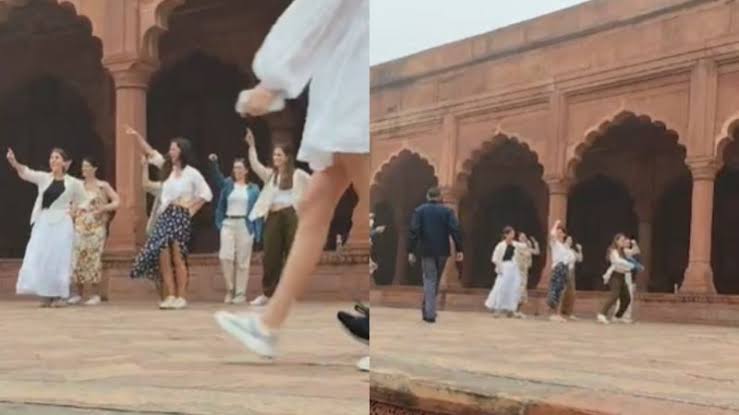 Agra News: ताजमहल पर रील शूट करने पर नहीं लग पा रही रोक, रॉयल गेट पर डीओटी के गाइड ने विदेशियों के डांस का वीडियो कराया शूट