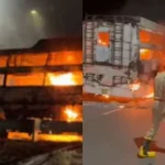 Aligarh News: चलती प्राइवेट बस में लगी आग, 60 यात्रियों की जान खतरे में, बड़ा हादसा टला