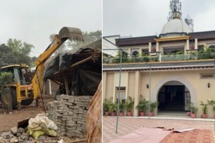 बरेली : बुलडोजर दिखते ही सामान बटोरने लगे दुकानदार, बीडीए ने सील किया मैरिज होम